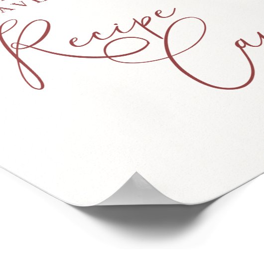 Herbst Herbst Boho Brautparty Rezept Karten Plakat (Ecke)