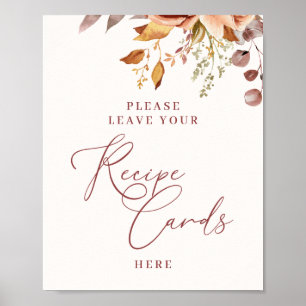 Herbst Herbst Boho Brautparty Rezept Karten Plakat