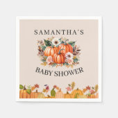 Herbst Herbst Boho Pumpkin Floral Baby Dusche Napk Serviette (Vorderseite)