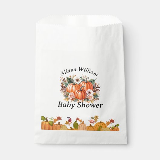 Herbst Herbst Boho Pumpkin Niedliche Babydusche Geschenktütchen (Vorderseite)