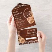 Herbst Herbst Boho Pumpkin Terracotta Babydusche All In One Einladung (Abreißen)