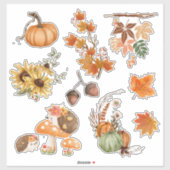 Herbst Herbst Boho Wasserfarbe Scrapbook Stickers Aufkleber (Blatt)
