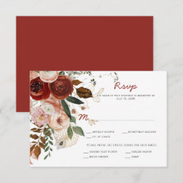 Herbst Herbst Boho Watercolor Floral RSVP Karte