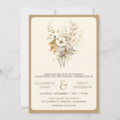 Herbst Herbst Boho Wildblume Foto QR Code Hochzeit Einladung (Vorderseite)