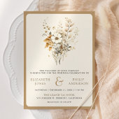 Herbst Herbst Boho Wildblume Foto QR Code Hochzeit Einladung