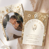 Herbst Herbst-Boho-Wildblume Hochzeitsfeier Foto Save The Date