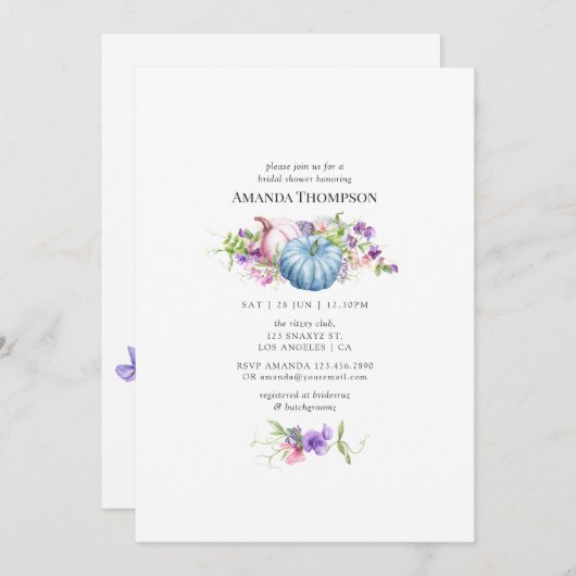 Herbst/Herbst Brautparty Einladung (Vorne/Hinten)