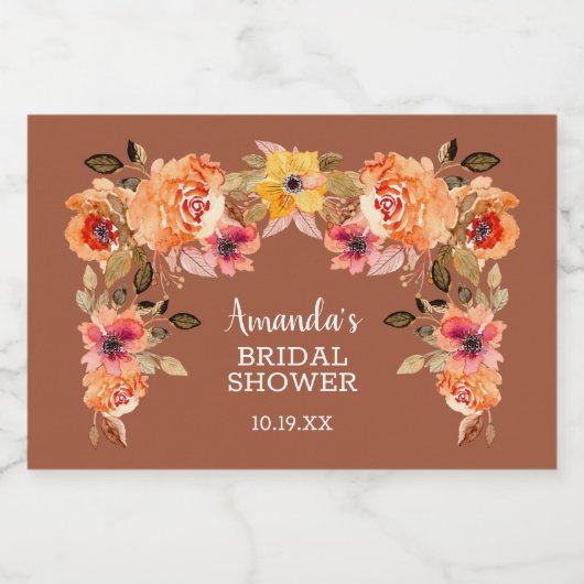 Herbst Herbst Brautparty Mini Schaumweinetikett (Einzelnes Label)