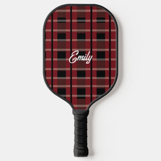 Herbst Herbst Buffalo Kariert Name Pickleball Padd Pickleball Schläger (Vorderseite)