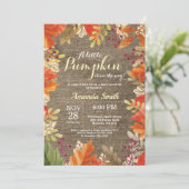 Herbst Herbst Burlap Baby Dusche Einladung (Stehend Vorderseite)