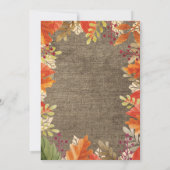 Herbst Herbst Burlap Baby Dusche Einladung (Rückseite)