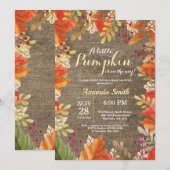 Herbst Herbst Burlap Baby Dusche Einladung (Vorne/Hinten)