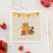 Herbst Herbst Chihuahua Erntedank Napkins Serviette (Beispiel)