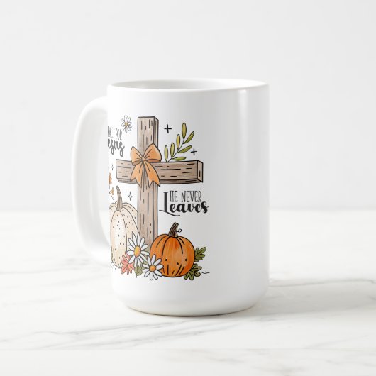 Herbst/Herbst Christliches Kreuz Kaffeetasse (Vorderseite Links)