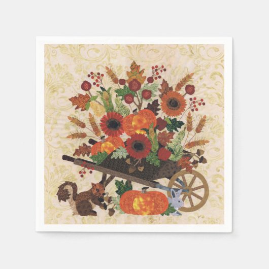 Herbst Herbst Eichhörnchen Rustikales Elegantes Bl Serviette (Vorderseite)