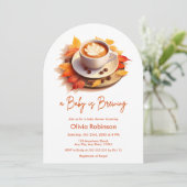 Herbst Herbst Ein Baby wird Kaffee Baby Dusche Einladung (Stehend Vorderseite)