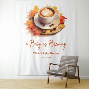 Herbst Herbst Ein Baby wird Kaffee Baby Dusche Wandteppich