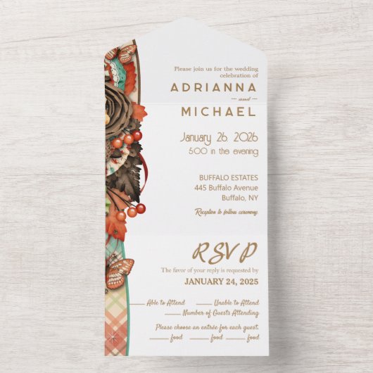 Herbst Herbst - Einladung in einer Hochzeit (Innen)