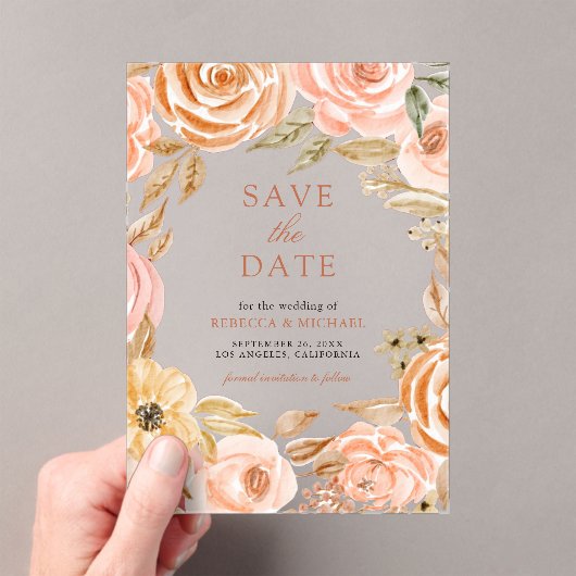 Herbst Herbst Erdblut Hochzeit Retten Sie das Datu Acryleinladungen (Insitu (Handheld))