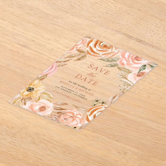 Herbst Herbst Erdblut Hochzeit Retten Sie das Datu Acryleinladungen (Ablage )