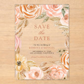 Herbst Herbst Erdblut Hochzeit Retten Sie das Datu Acryleinladungen (Vorderseite)