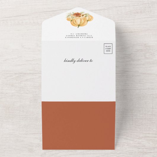 Herbst Herbst Erthy Floral Pumpkin Baby Shooting All In One Einladung (Außenbereich)