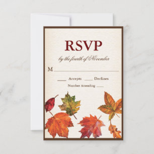 Herbst Herbst fallende Blätter RSVP Karte
