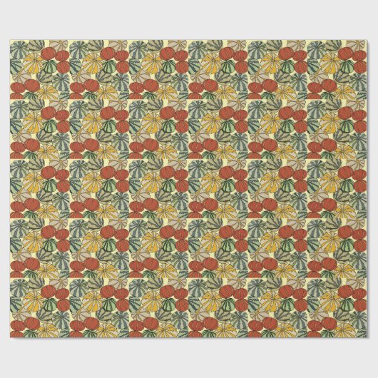 Herbst Herbst farbenfrohe Pumpkins Geschenkpapier (Flach)