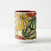 Herbst Herbst farbenfrohe Pumpkins Zweifarbige Tasse (Mittel)