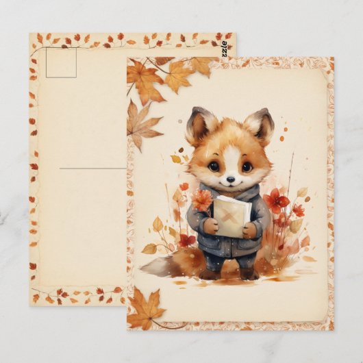 Herbst/Herbst-Farbfox - Postkarte (Vorne/Hinten)