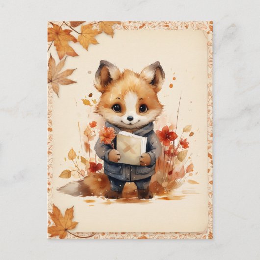 Herbst/Herbst-Farbfox - Postkarte (Vorderseite)
