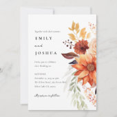 Herbst Herbst Floral Boho All in One Wedding Einladung (Vorderseite)