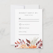 Herbst Herbst Floral Boho Hochzeit RSVP (Vorderseite)