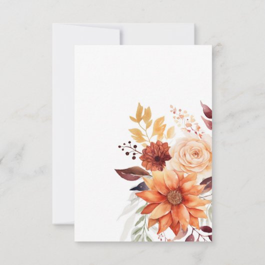 Herbst Herbst Floral Boho Hochzeit RSVP (Rückseite)