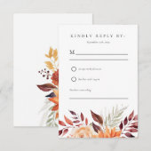 Herbst Herbst Floral Boho Hochzeit RSVP (Vorne/Hinten)