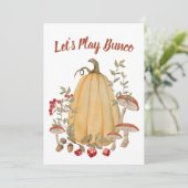 Herbst Herbst Floral Pumpkin Bunco Einladung (Stehend Vorderseite)
