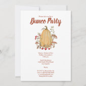 Herbst Herbst Floral Pumpkin Bunco Einladung (Rückseite)