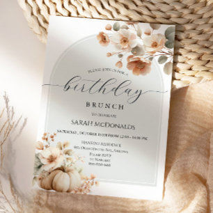 Herbst Herbst Floral Pumpkin Frau Geburtstagsfeier Einladung