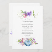 Herbst - Herbst floraler Pumpkin Feier des Lebens Einladung (Vorne/Hinten)