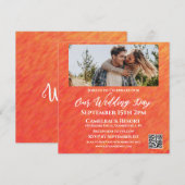 Herbst-Herbst-Foto-Hochzeit-QR-Code- Einladung (Vorne/Hinten)