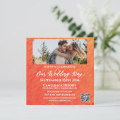 Herbst-Herbst-Foto-Hochzeit-QR-Code- Einladung (Stehend Vorderseite)