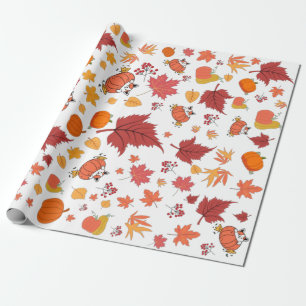 Herbst/Herbst Gefallen-Blume Pumpkin-Muster Geschenkpapier