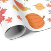Herbst/Herbst Gefallen-Blume Pumpkin-Muster Geschenkpapier (Rolleneckpunkt)