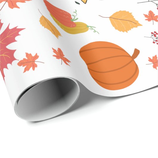 Herbst/Herbst Gefallen-Blume Pumpkin-Muster Geschenkpapier (Rolleneckpunkt)