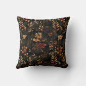 Herbst Herbst Gelborange Schwarze Botanicals Flora Kissen (Rückseite)