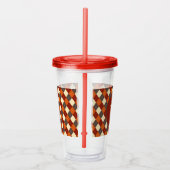 Herbst/Herbst Gingham-Muster Acryltrinkbecher (Rechts)