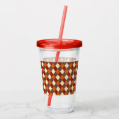 Herbst/Herbst Gingham-Muster Acryltrinkbecher (Rückseite)