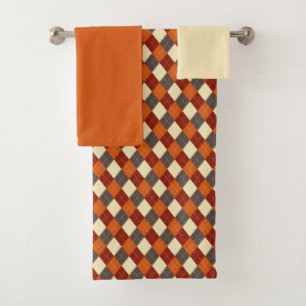 Herbst/Herbst Gingham-Muster Badhandtuch Set