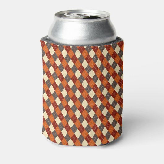 Herbst/Herbst Gingham-Muster Dosenkühler (Kanne Rückseite)