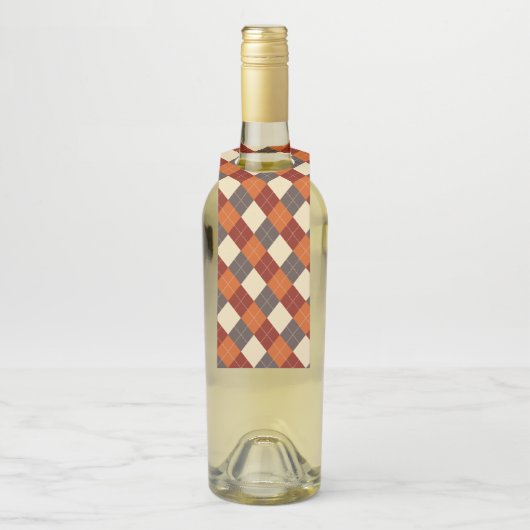 Herbst/Herbst Gingham-Muster Flaschenanhänger (Auf Flasche)